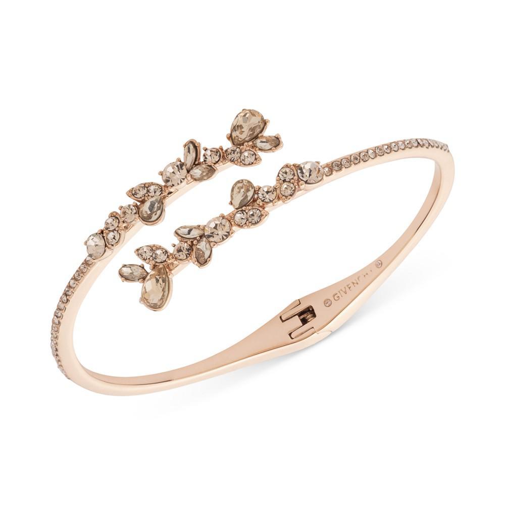 商品Givenchy|Rose Gold-Tone Pear-Shape Crystal Flower Bypass Cuff Bracelet,价格¥430,第1张图片