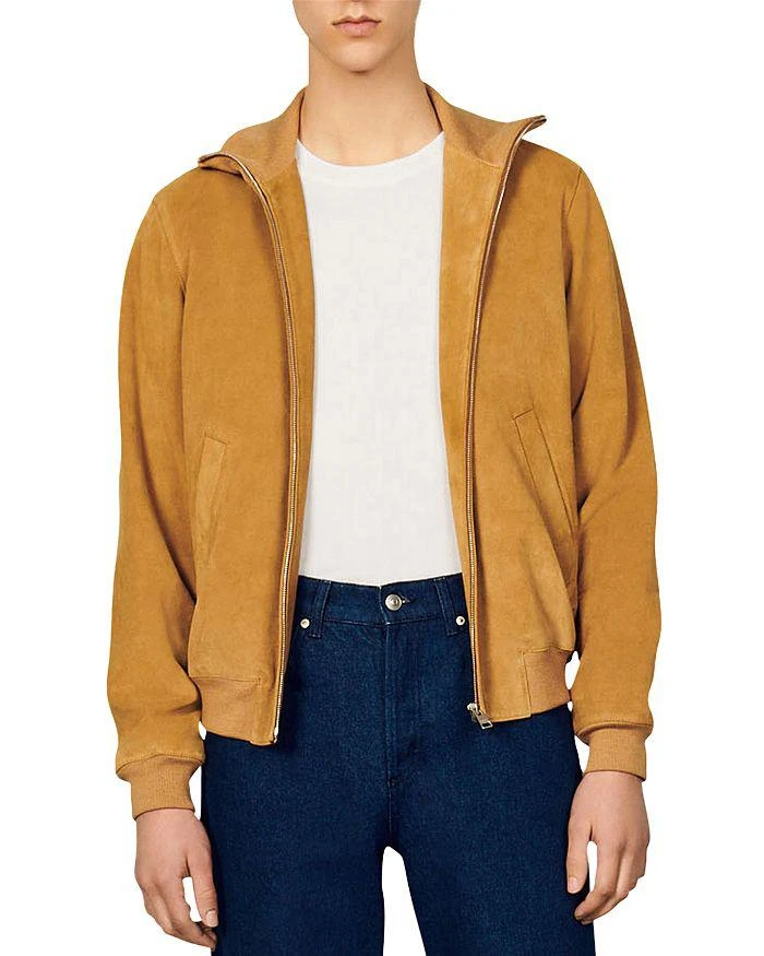 商品Sandro|Daren Zip Front Suede Jacket,价格¥4150,第1张图片