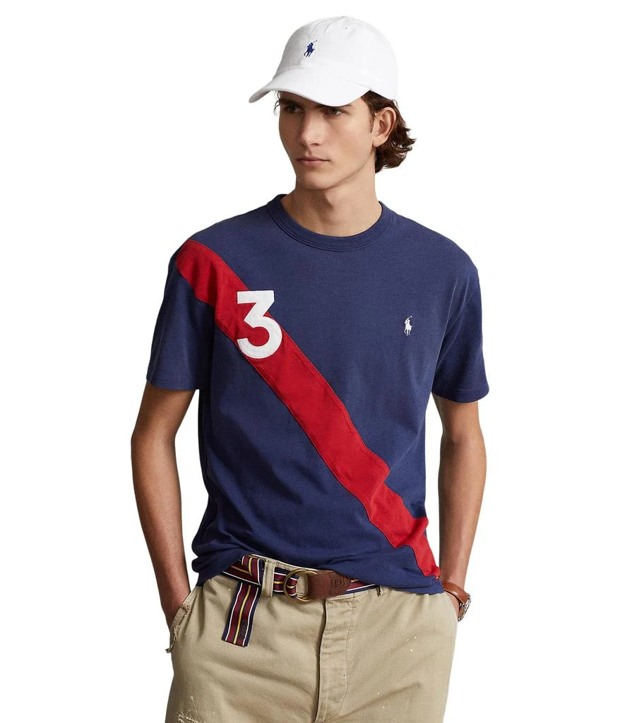 商品Ralph Lauren|Classic Fit Banner-Stripe Jersey T-Shirt,价格¥552,第1张图片