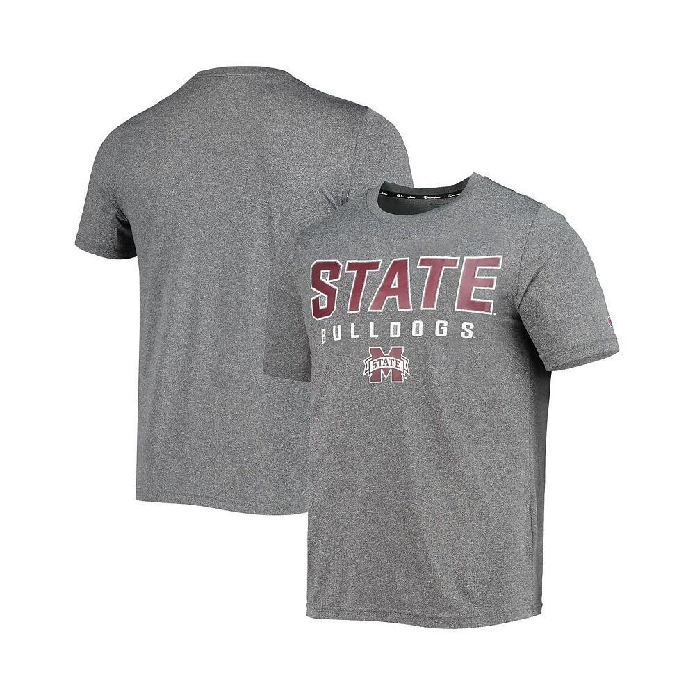 商品CHAMPION|Men's Gray Mississippi State Bulldogs Stack T-shirt,价格¥216,第1张图片
