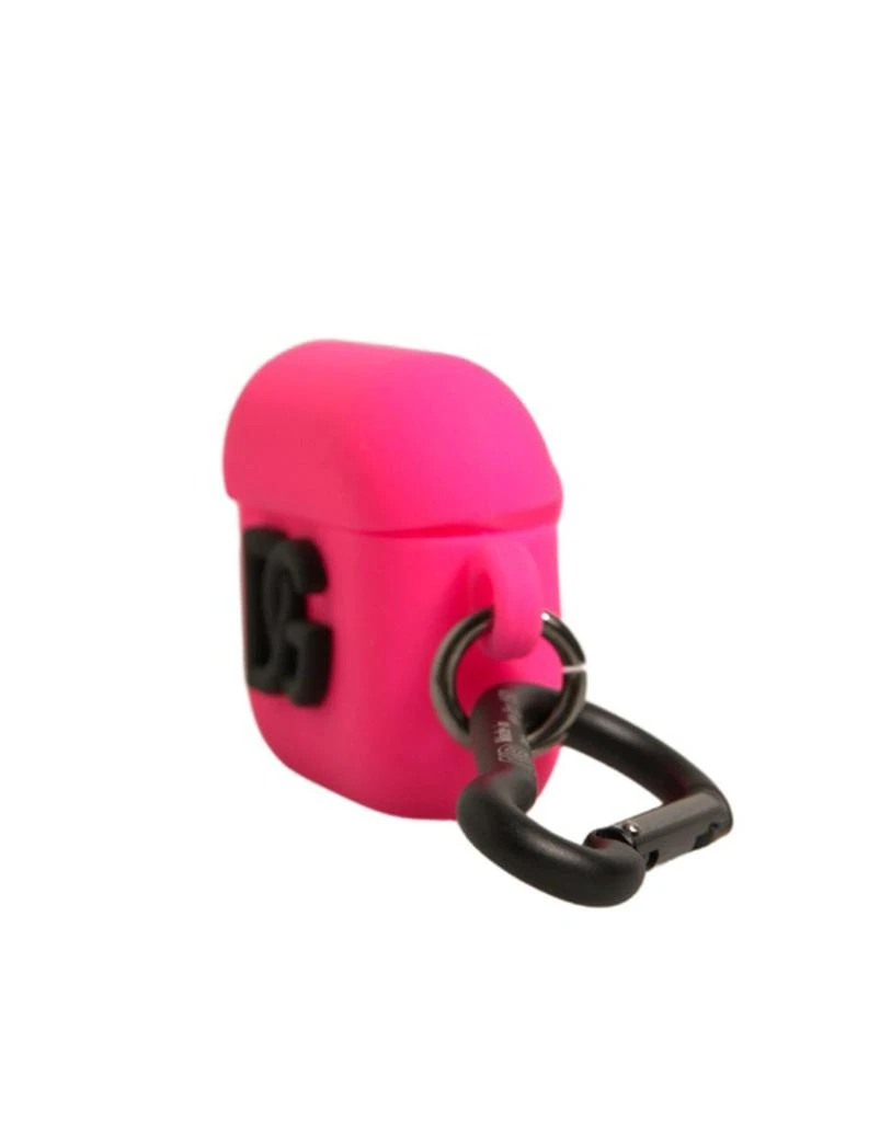 商品Dolce & Gabbana|Dolce & Gabbana Pink Silicone Rubber Logo Embossed Airpods Case,价格¥1711,第3张图片详细描述