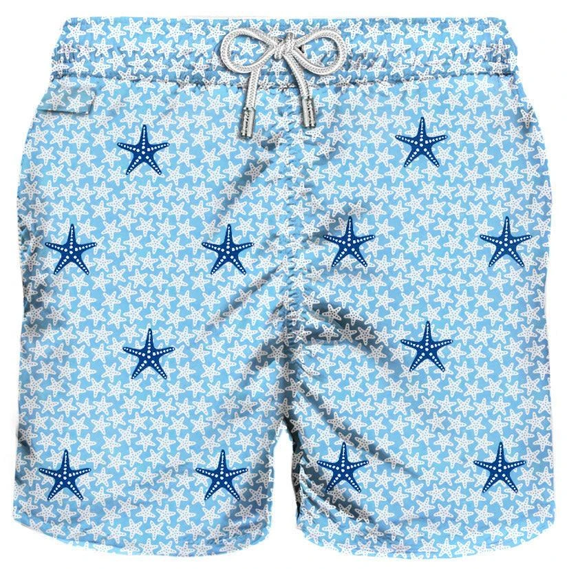 商品Mc2 Saint Barth|Man Light Fabric Swim Shorts With Stars Embroidery,价格¥1405,第1张图片