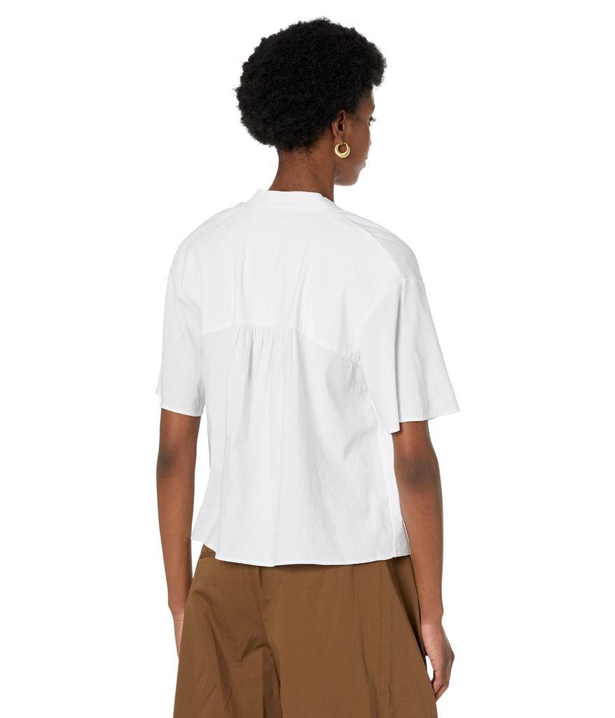 商品Vince|Short Sleeve Shirred Band Collar Blouse,价格¥858,第4张图片详细描述