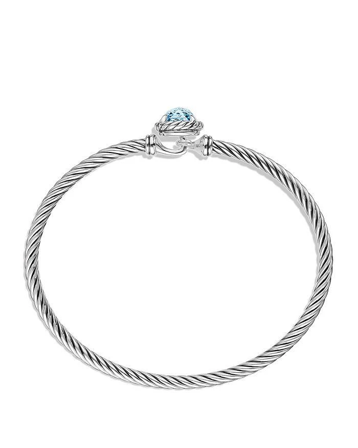 商品David Yurman|Châtelaine Bracelet with Blue Topaz 蓝托帕水晶银绞绳手环,价格¥2934,第4张图片详细描述