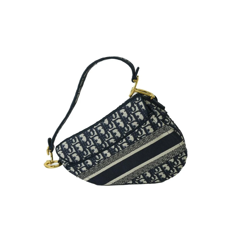 商品Dior|Dior Oblique Embroidery Saddle Bag Blue,价格¥35650,第3张图片详细描述