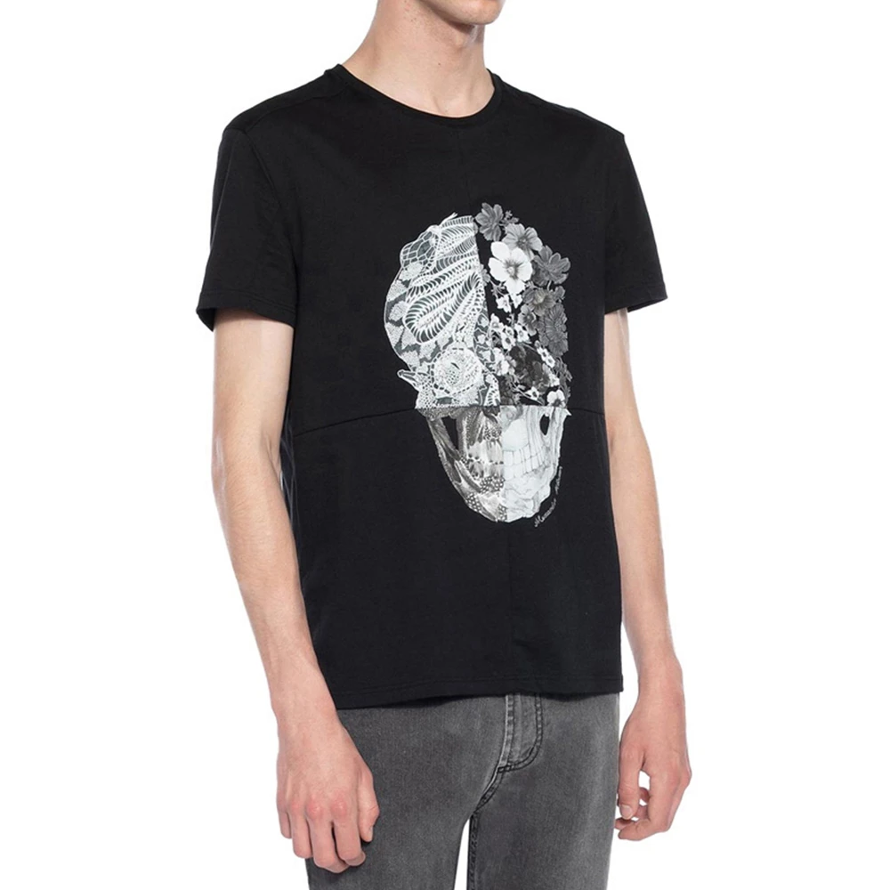 Alexander McQueen 亚历山大·麦昆 男士骷髅图案黑色有机棉T恤 550462-QMZ59-0900 商品