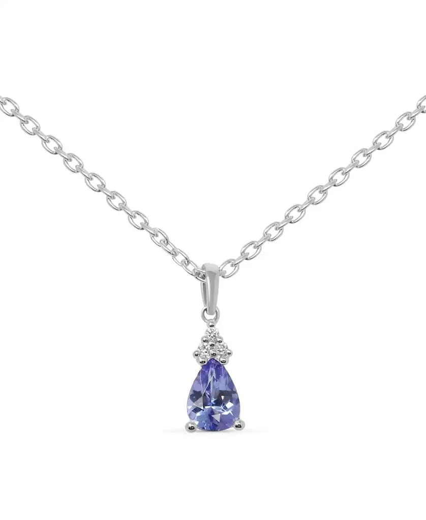 商品Macy's|Tanzanite (5/8 ct. tw.) & Diamond Accent 18" Pendant Necklace in Sterling Silver,价格¥514,第1张图片