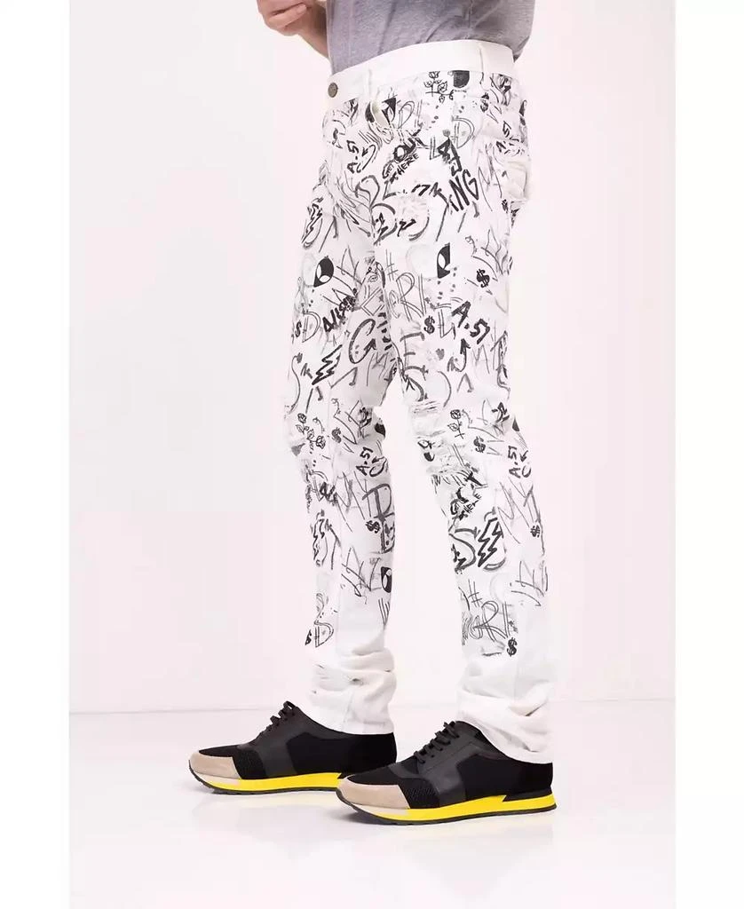 商品RON TOMSON|Men's Modern Straight Scribble Denim Jeans,价格¥935,第5张图片详细描述