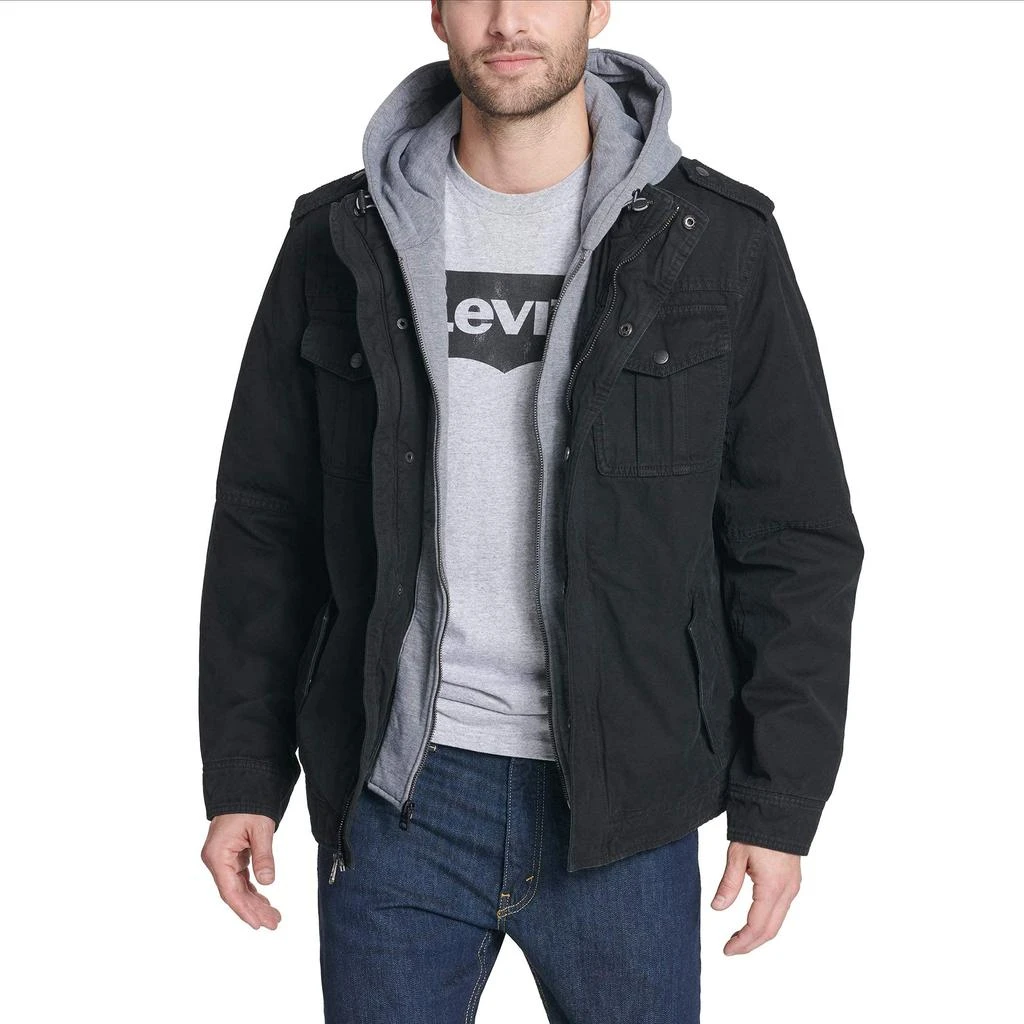 商品Levi's|Levi's Men's Washed Cotton Hooded Military Jacket,价格¥554,第3张图片详细描述