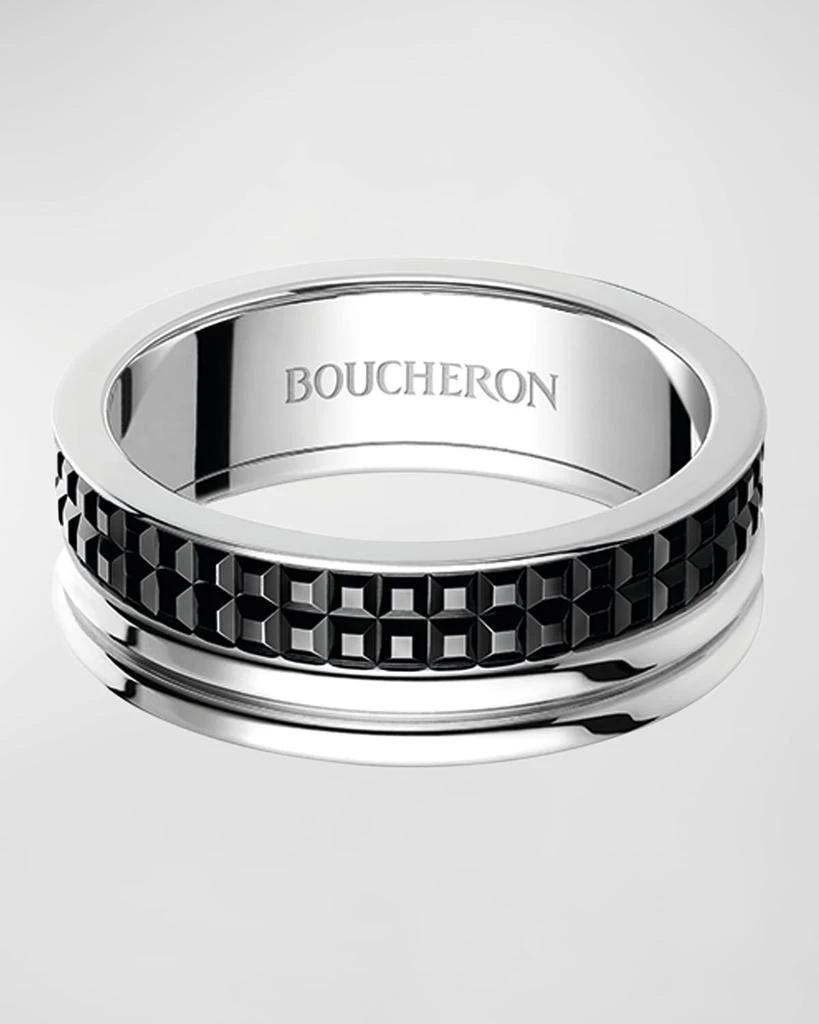 商品Boucheron|18K White Gold Quatre Black Edition Large Ring, EU 62 / US 10,价格¥26899,第1张图片