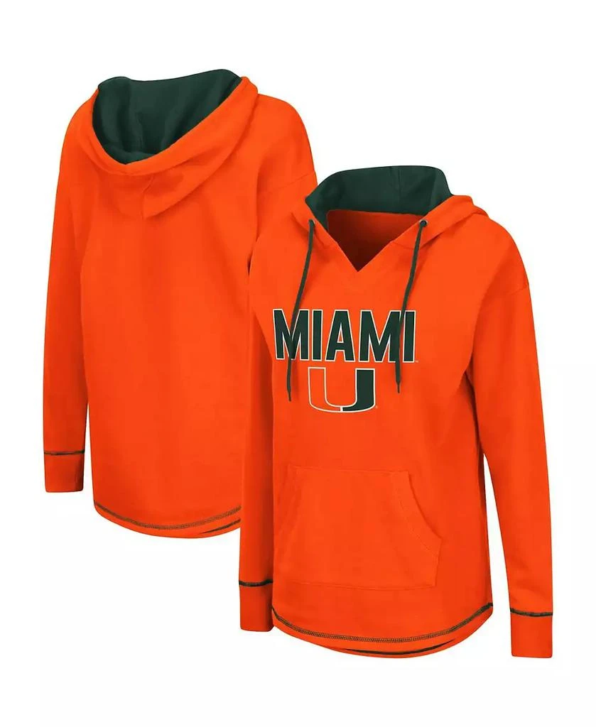 商品Colosseum|Women's Orange Miami Hurricanes Tunic Pullover Hoodie,价格¥278,第1张图片
