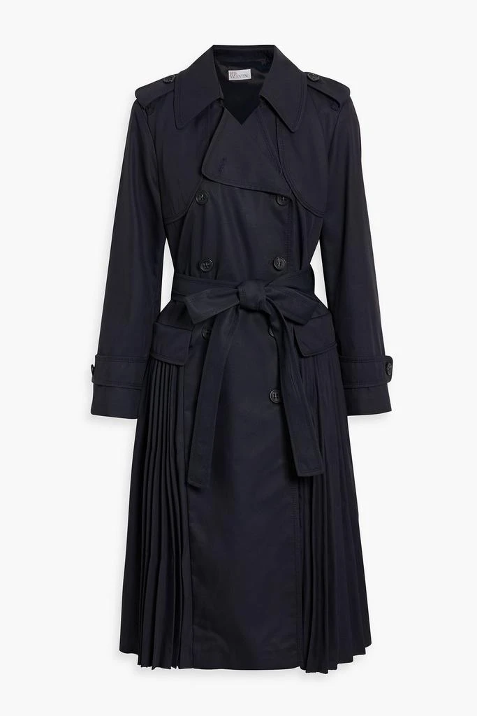 商品RED Valentino|Pleated cotton-blend gabardine trench coat,价格¥4781,第1张图片