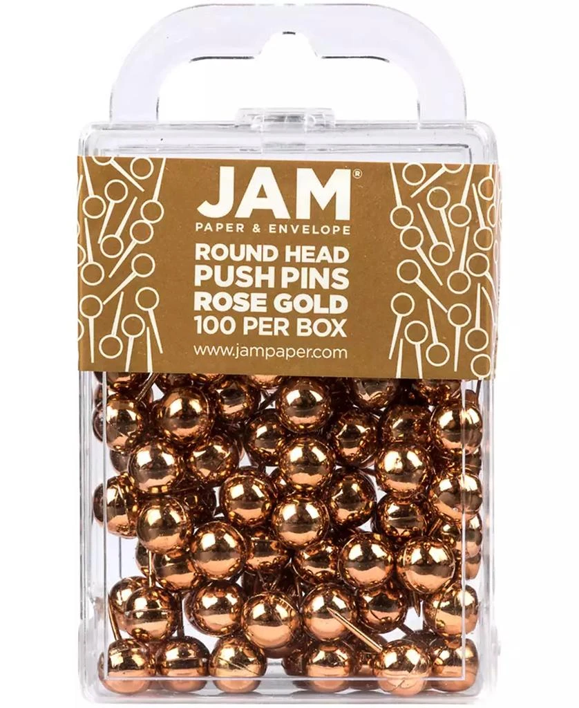 商品JAM Paper|Colorful Push Pins - Round Head Map Thumb Tacks Pushpins - 100 Per Pack,价格¥90,第1张图片