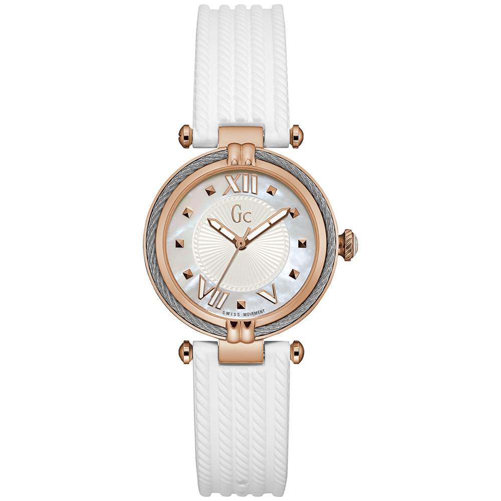商品GUESS|Women's Swiss White Silicone Strap Watch 32mm,价格¥1870,第1张图片
