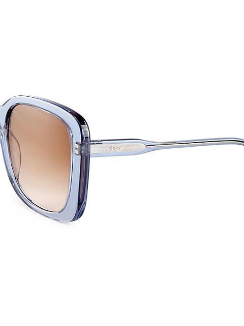 商品Chloé|Xena 55MM Rectangular Bio Acetate Sunglasses,价格¥2062,第5张图片详细描述