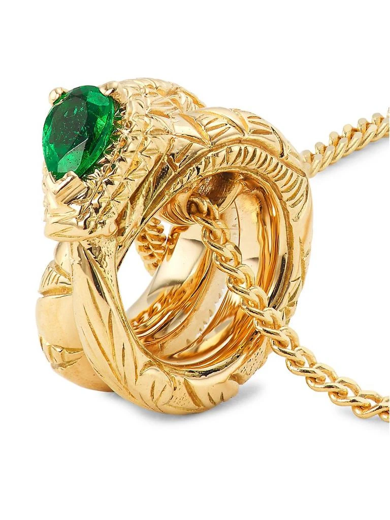 商品Gucci|Ouroboros 18K Yellow Gold & Emerald Pendant Necklace,价格¥16485,第4张图片详细描述