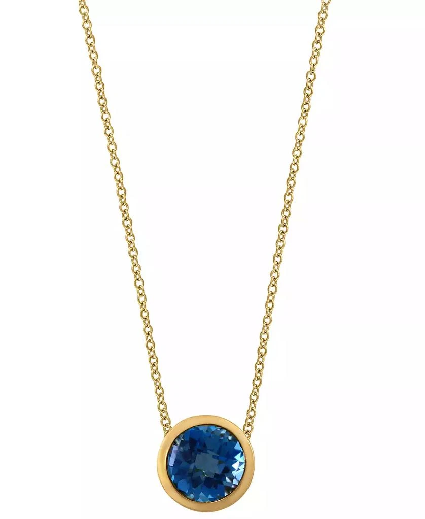 商品Effy|EFFY® Round Gemstone 18" Pendant Necklace in 14K Gold Plated Silver,价格¥1224,第3张图片详细描述