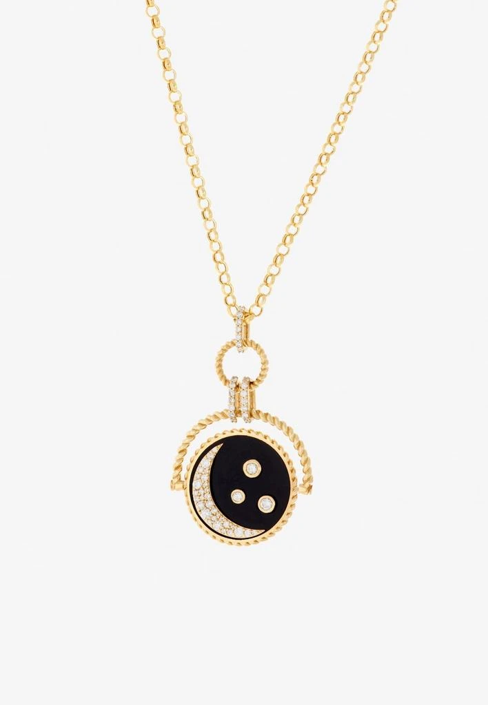 商品Falamank|Written In The Stars Collection Double Sided Spin Pendant Necklace in 18-karat Yellow Gold with White Diamonds,价格¥32916,第2张图片详细描述