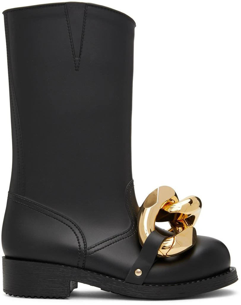 商品JW Anderson|Black High Chain Rubber Boots,价格¥1001,第1张图片