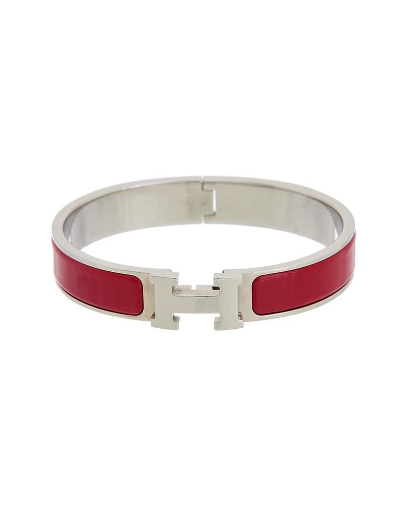 商品[二手商品] Hermes|Hermes Palladium Printed Enamel Clic Clac H Bangle (Authentic Pre-Owned),价格¥4756,第1张图片