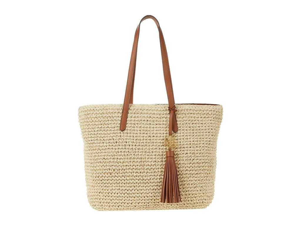 商品Ralph Lauren|Crochet-Straw Medium Whitney Tote,价格¥1445,第1张图片