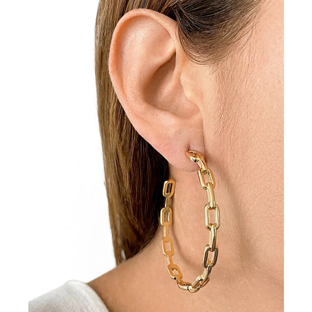 商品ADORNIA|14k Gold-Plated Large Link Hoop Earrings, 2.5",价格¥220,第2张图片详细描述