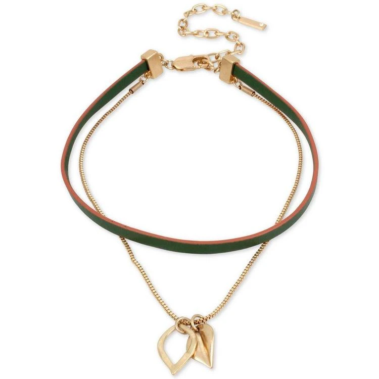 商品Kenneth Cole|Gold-Tone Double-Row Leather Choker Necklace,价格¥84,第1张图片