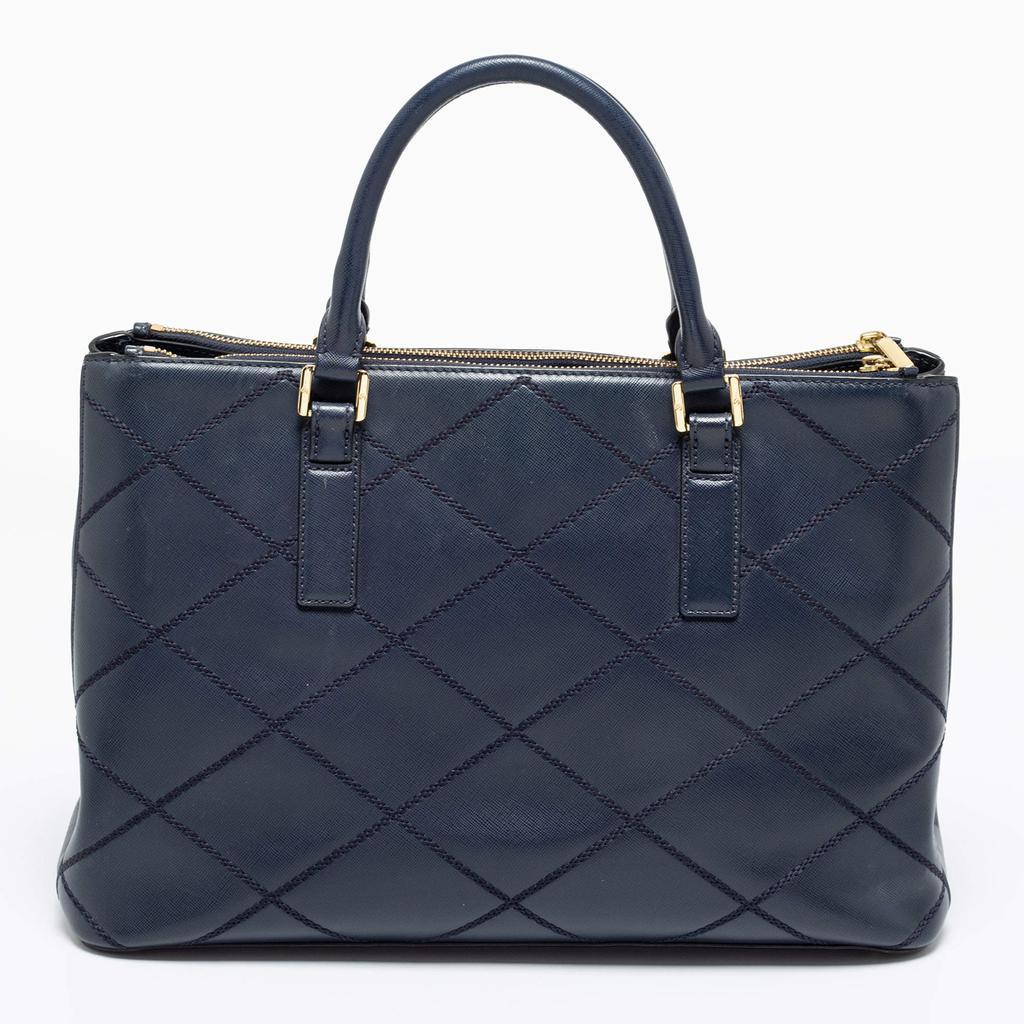 商品[二手商品] Tory Burch|Tory Burch Navy Blue Wild Stitch Quilted Leather Robinson Double Zip Tote,价格¥2940,第6张图片详细描述