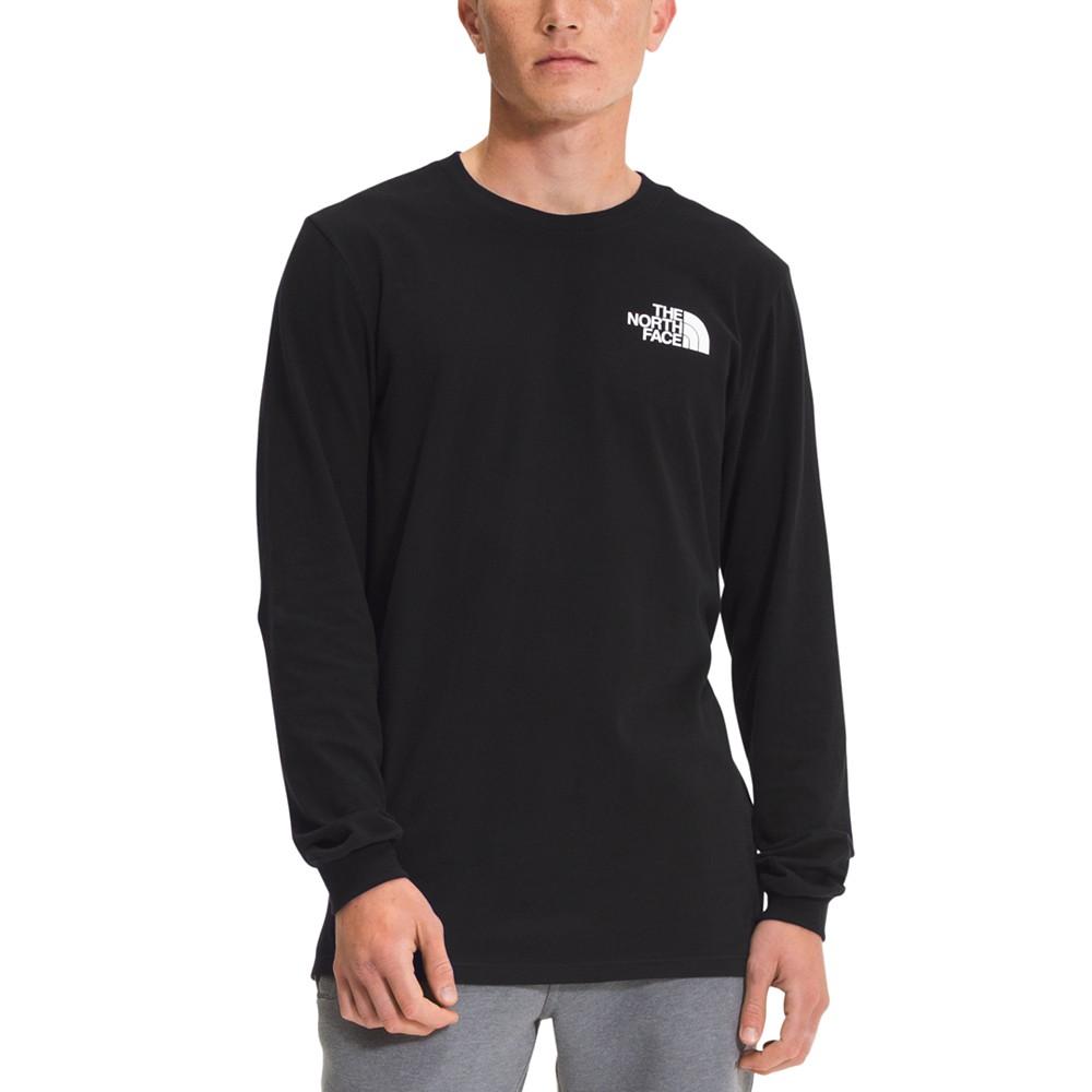 Men's Never Stop Exploring Box Logo Graphic Long-Sleeve T-Shirt商品第1张图片规格展示