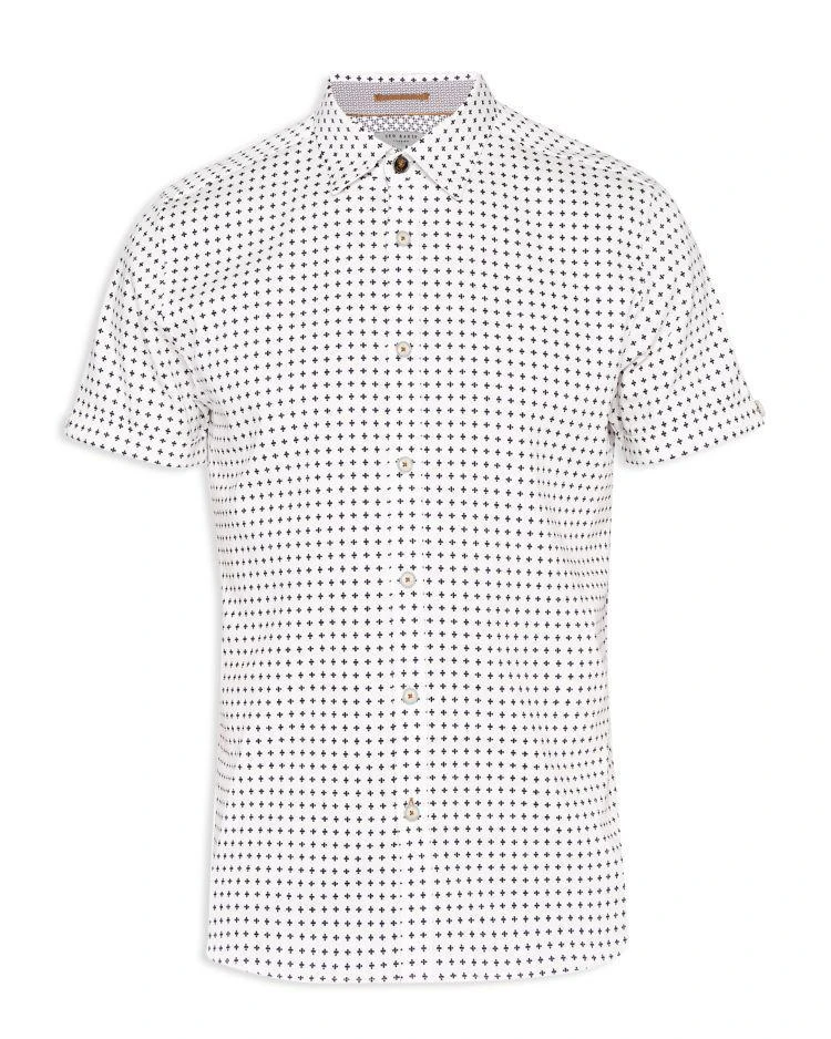 商品Ted Baker London|Ted Baker Texgeo Textured Geo Printed Slim Fit Button-Down Shirt,价格¥719,第4张图片详细描述