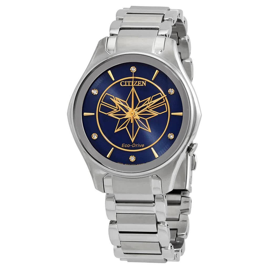 商品Citizen|Captain Marvel Eco-Drive Crystal Blue Dial Ladies Watch EM0596-58W,价格¥1021,第1张图片