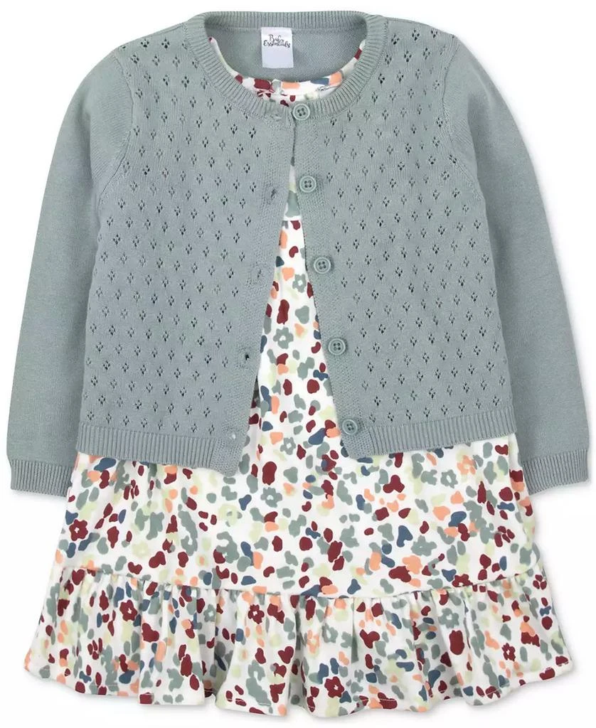 商品Baby Essentials|Baby Girls Cardigan, Dress & Footed Tights, 3 Piece Set,价格¥118,第2张图片详细描述