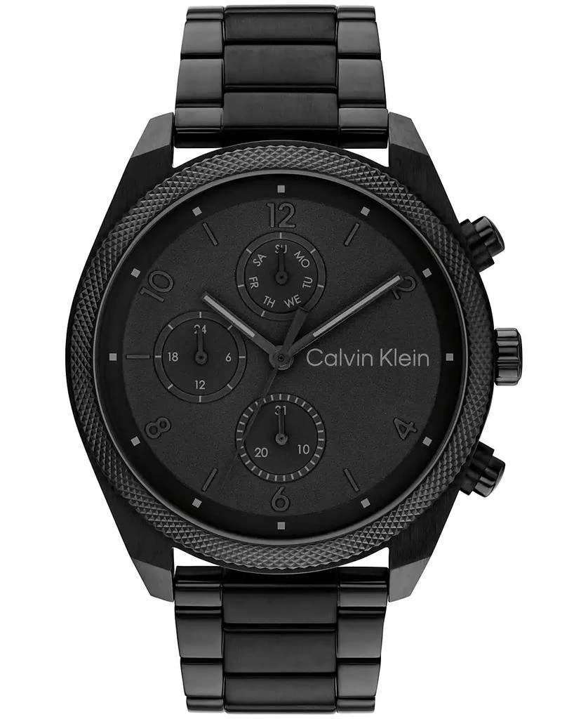 商品Calvin Klein|Men's Multifunction Black Stainless Steel Bracelet Watch 44mm,价格¥1722,第1张图片