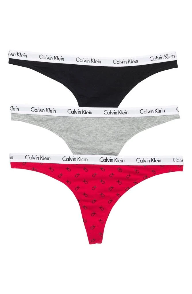 商品Calvin Klein|Logo Assorted Thongs - Pack of 3,价格¥135-¥143,第1张图片详细描述