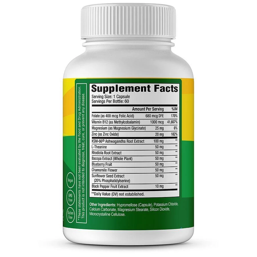 商品Calmable|Stress Relief for Seniors - with Melatonin, Ashwaganda, L-Theanine - Capsules,价格¥147,第2张图片详细描述