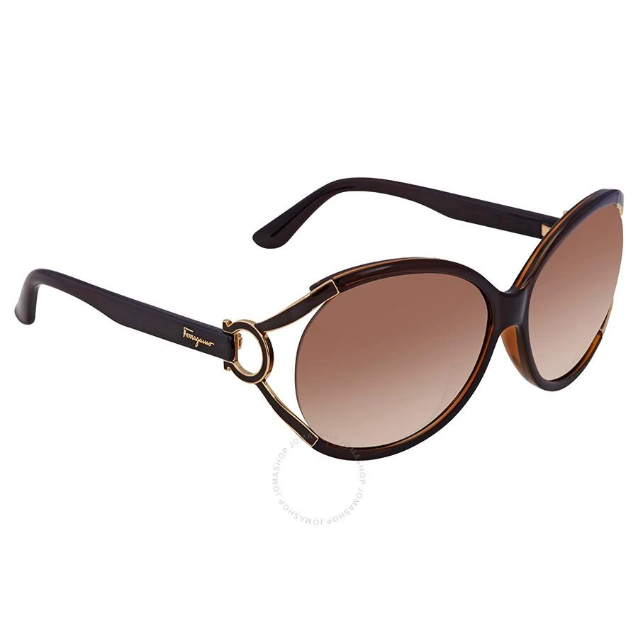 商品Salvatore Ferragamo|Salvatore Ferragamo Brown Gradient Round Ladies Sunglasses SF600S 220 61,价格¥590,第3张图片详细描述