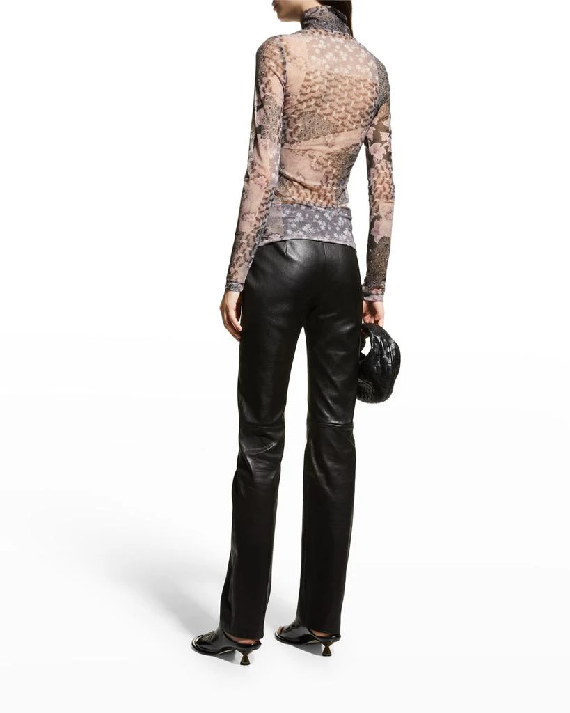 商品ROSETTA GETTY|Patchwork-Print Mesh Turtleneck T-Shirt,价格¥937,第4张图片详细描述