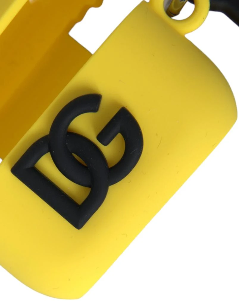 商品Dolce & Gabbana|Dolce & Gabbana Yellow Silicone Logo Embossed Airpods Case,价格¥1712,第5张图片详细描述
