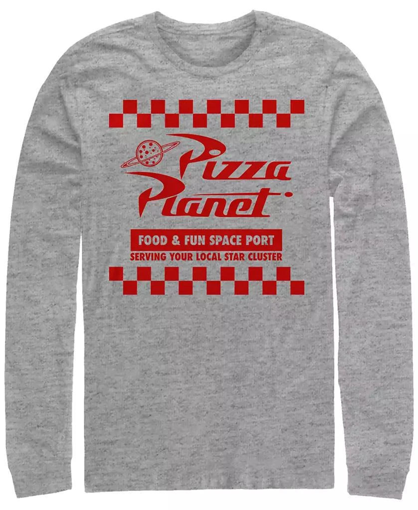 商品Disney|Disney Pixar Men's Toy Story Pizza Planet Checkered Logo, Long Sleeve T-Shirt,价格¥224,第1张图片