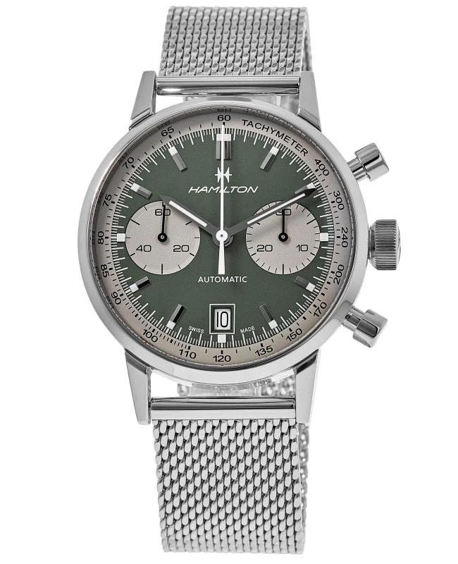 商品Hamilton|Hamilton American Classic INTRA-MATIC AUTO Green Chronograph Dial Men's Watch H38416160,价格¥12887,第1张图片