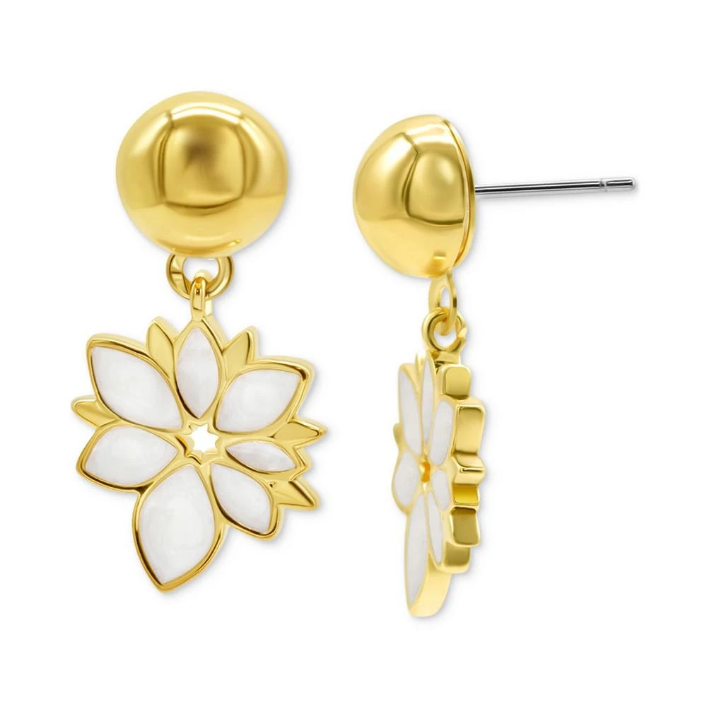 商品ADORNIA|14k Gold-Plated Mother-of-Pearl Flower Drop Earrings,价格¥182,第2张图片详细描述