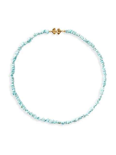 商品Chan Luu|18K-Gold-Plated & Turquoise Beaded Necklace,价格¥1079,第1张图片