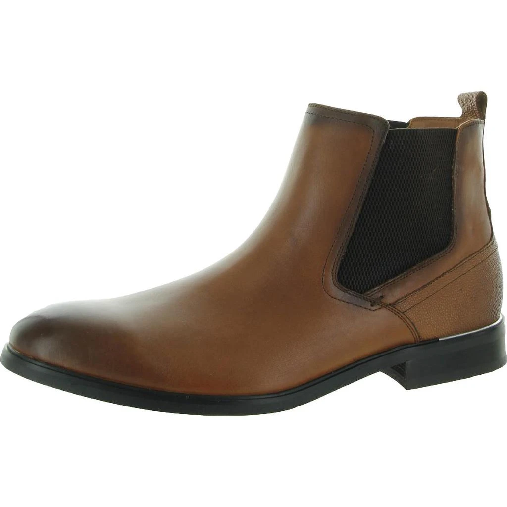 商品Steve Madden|Steve Madden Mens Afinity Leather Textured Chelsea Boots,价格¥399,第1张图片