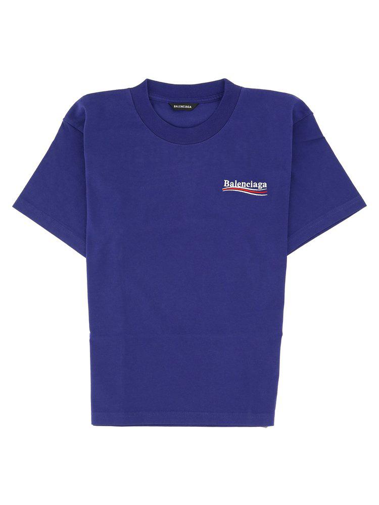 Balenciaga Kids Logo Embroidered Crewneck T-Shirt商品第1张图片规格展示