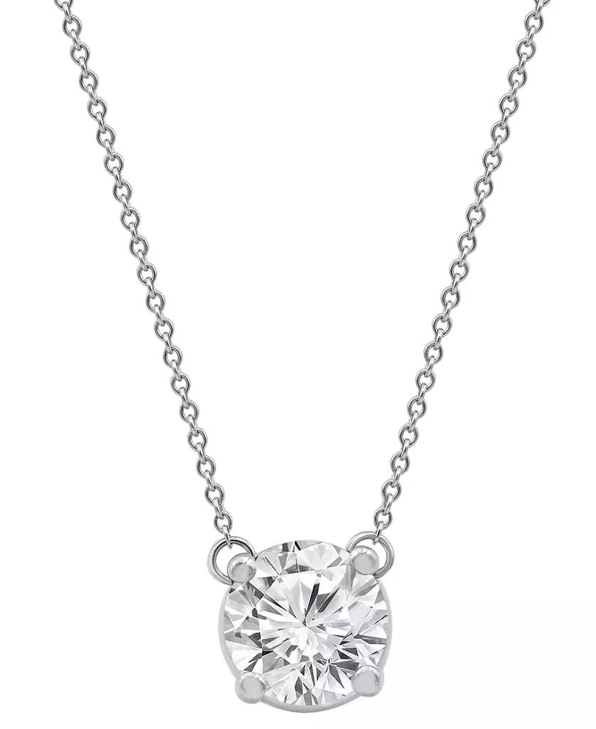 商品Badgley Mischka|Certified Lab Grown Diamond Solitaire Pendant 18" Necklace (2-1/4 ct. t.w.) in 14k Gold,价格¥33399,第3张图片详细描述