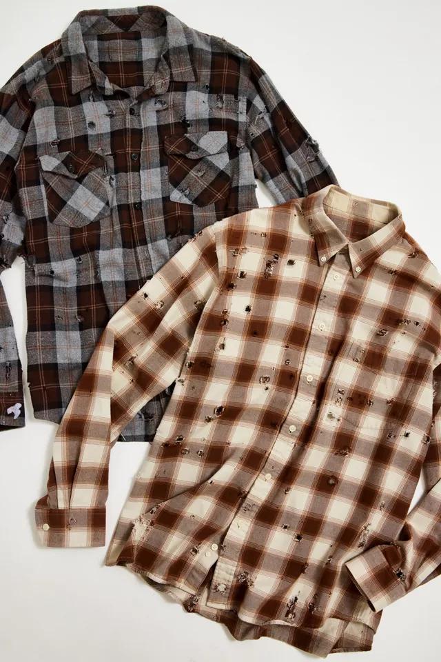 商品Urban Renewal|Urban Renewal Remade Destroyed Flannel Shirt,价格¥185,第4张图片详细描述