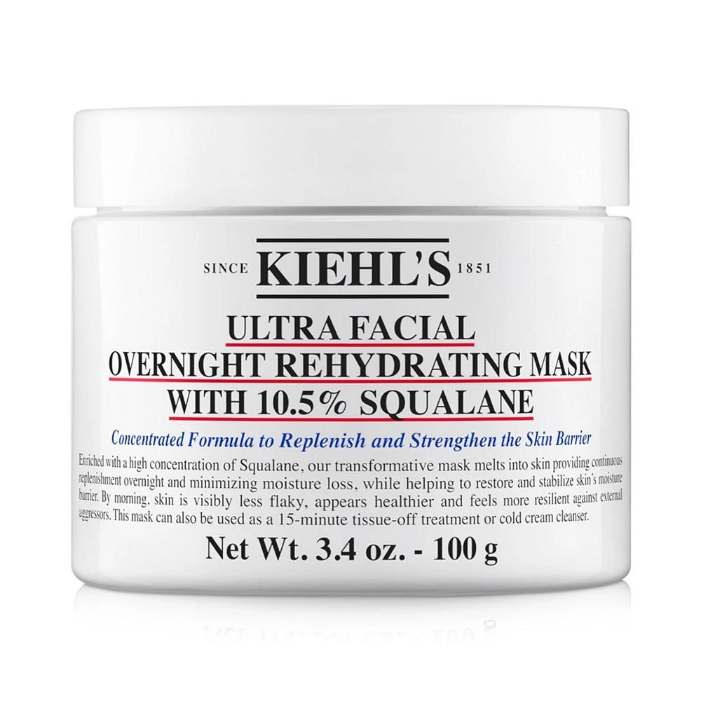 商品Kiehl's|Ultra Facial Overnight Hydrating Mask With 10.5% Squalane, 3.4 oz.,价格¥331,第1张图片