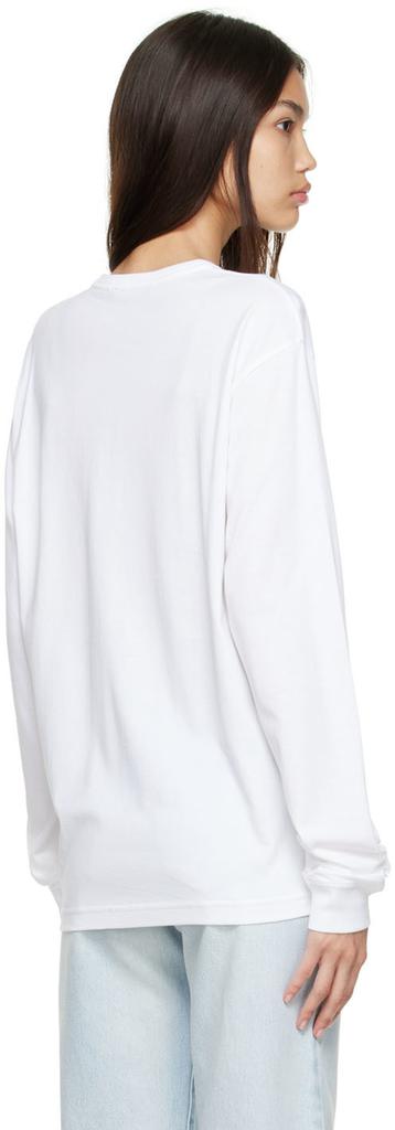 白色有机棉长袖 T 恤商品第3张图片规格展示