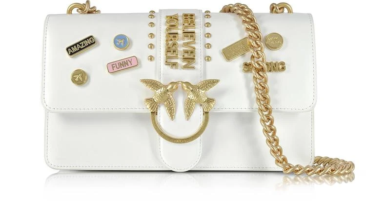 商品PINKO|Pinko Love 销子白色生态皮革单肩包,价格¥3321,第1张图片