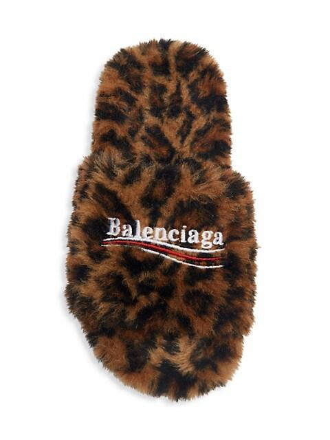 商品Balenciaga|Furry Logo Slides,价格¥5147,第7张图片详细描述